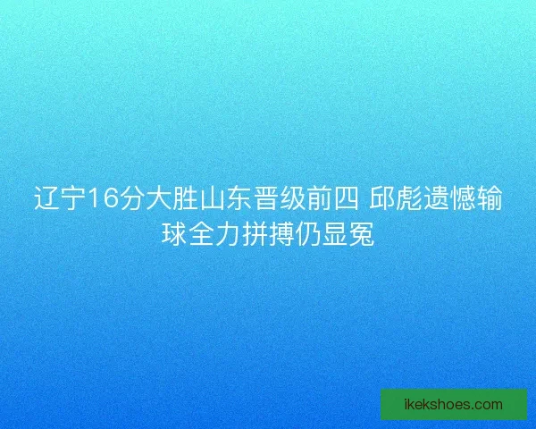 辽宁16分大胜山东晋级前四 邱彪遗憾输球全力拼搏仍显冤