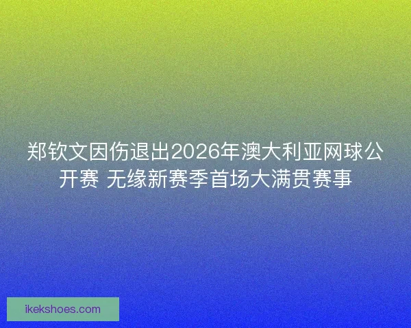 郑钦文因伤退出2026年澳大利亚网球公开赛 无缘新赛季首场大满贯赛事 郑钦文因伤退出2026年澳大利亚网球公开赛 无缘新赛季首场大满贯赛事