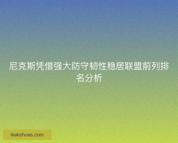 尼克斯凭借强大防守韧性稳居联盟前列排名分析